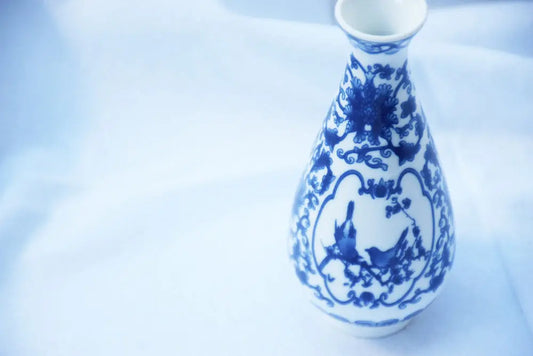 Chinoiserie Blue and White Porcelain Bud Vase My Store