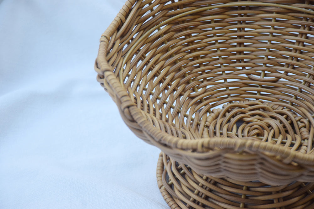 Woven Scalloped Footed Basket My Store