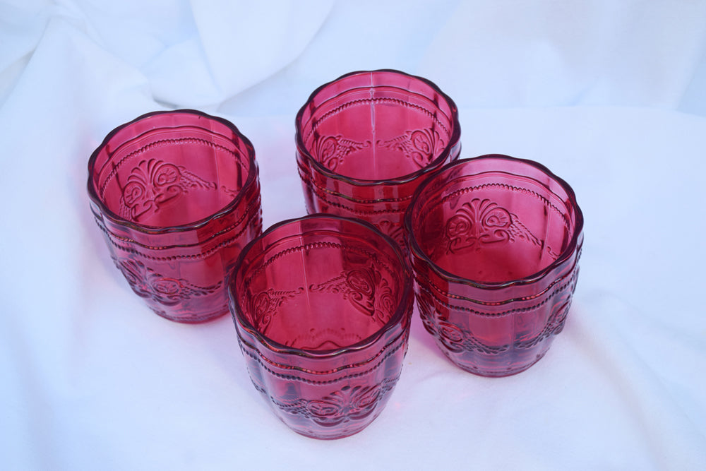 Red Textured Drinking Glasses My Store