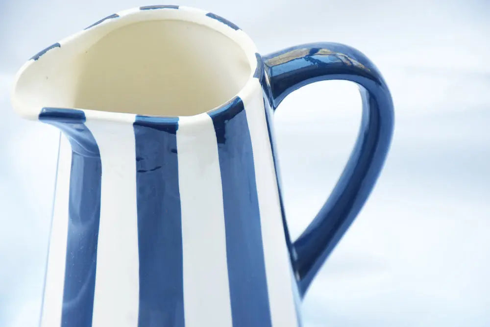 Blue and White Stripe Ceramic Jug My Store