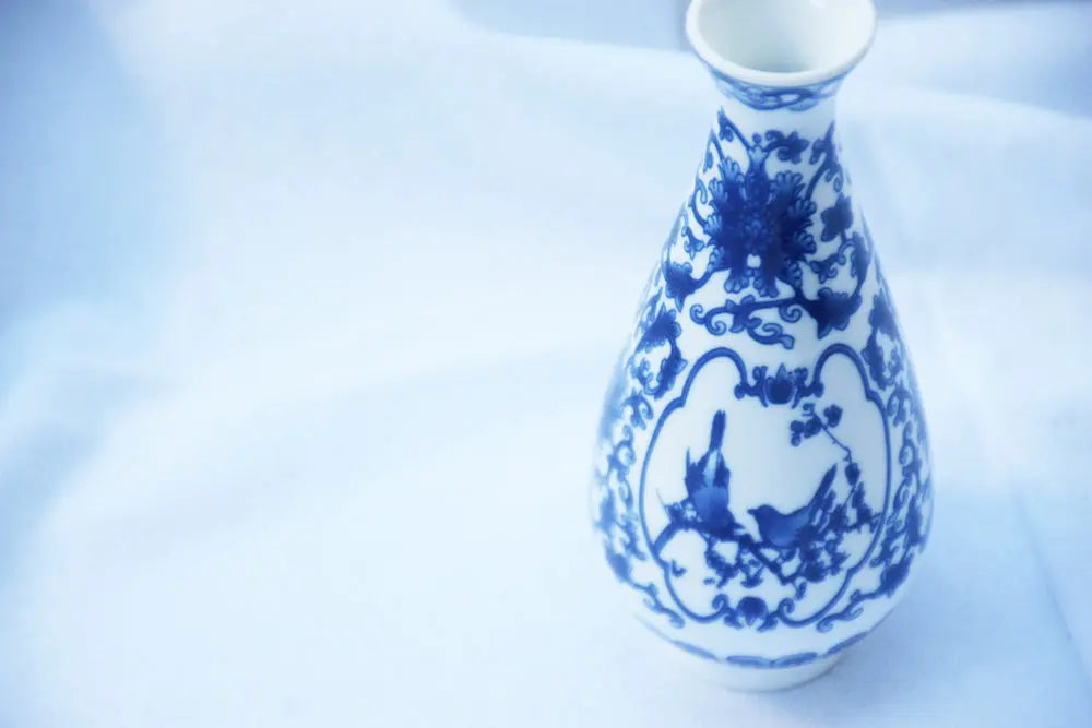 Chinoiserie Blue and White Porcelain Bud Vase My Store