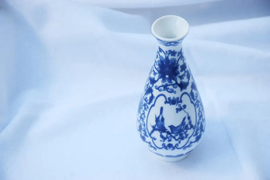 Chinoiserie Blue and White Porcelain Bud Vase My Store