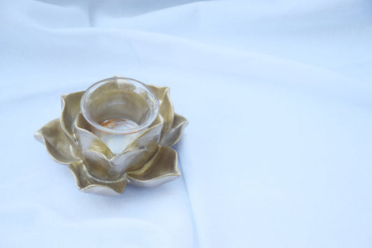 Gold Lotus Candle Holder My Store