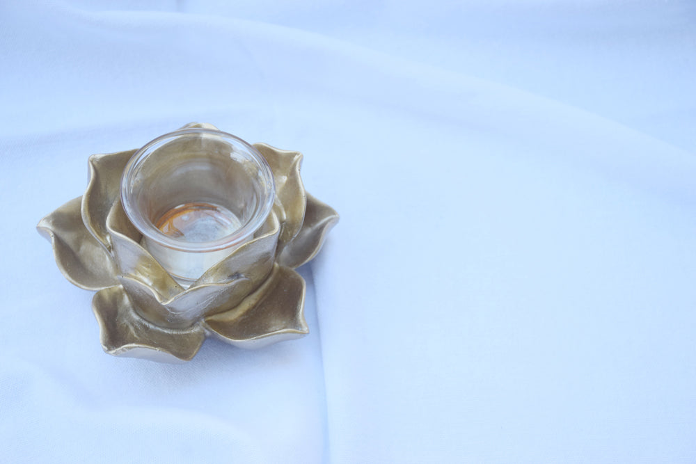 Gold Lotus Candle Holder My Store