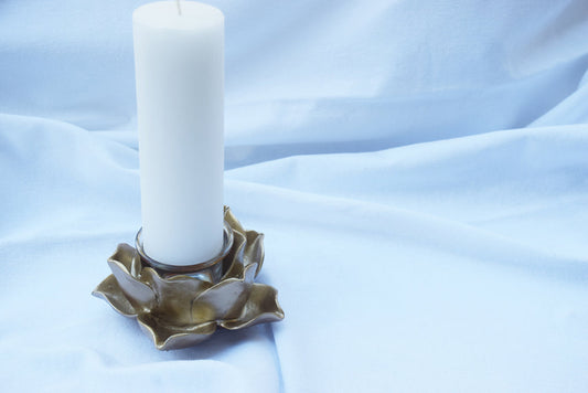 Gold Lotus Candle Holder My Store
