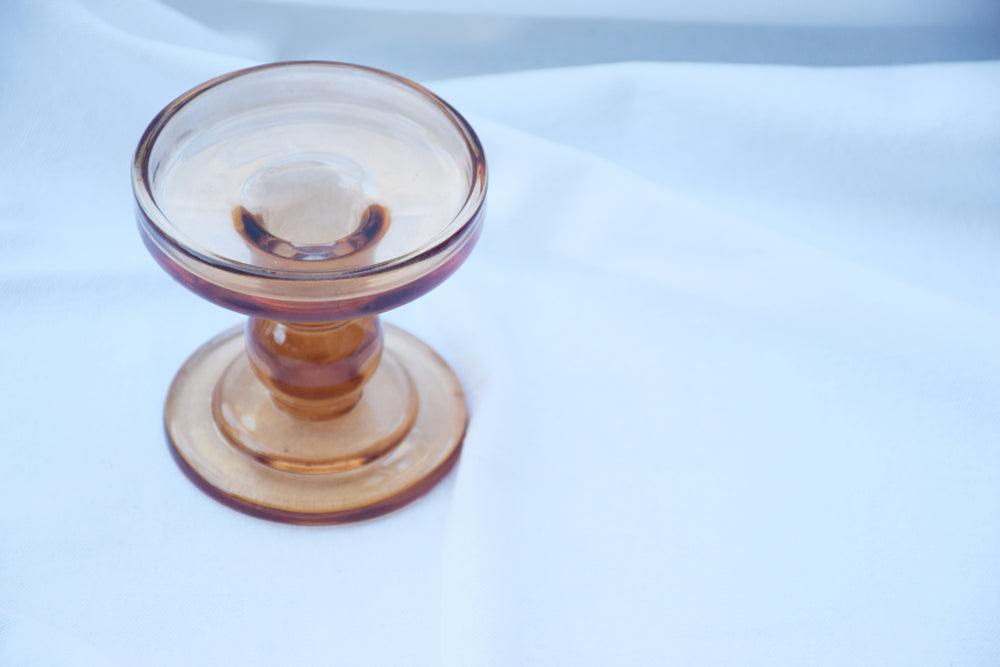 Amber Glass Pillar Candle Stand My Store