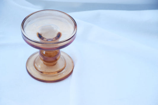 Amber Glass Pillar Candle Stand My Store