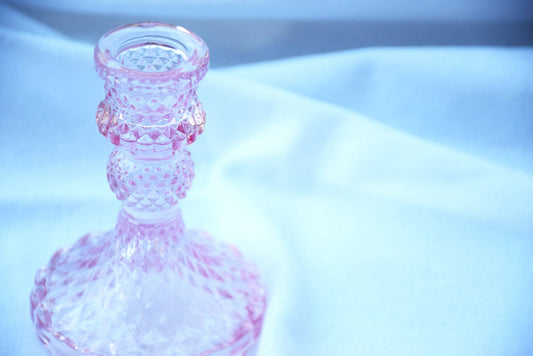 Pink Glass Pillar Candlestand My Store