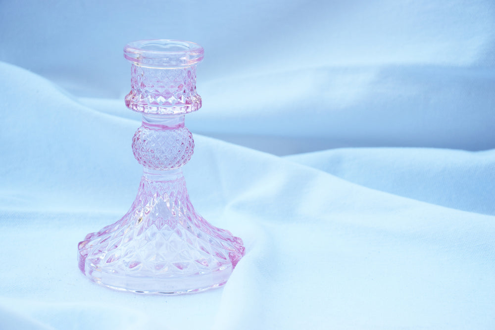 Pink Glass Pillar Candlestand My Store