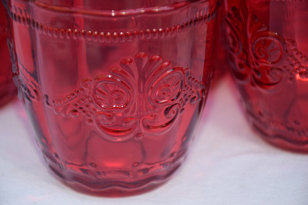 Red Textured Drinking Glasses My Store