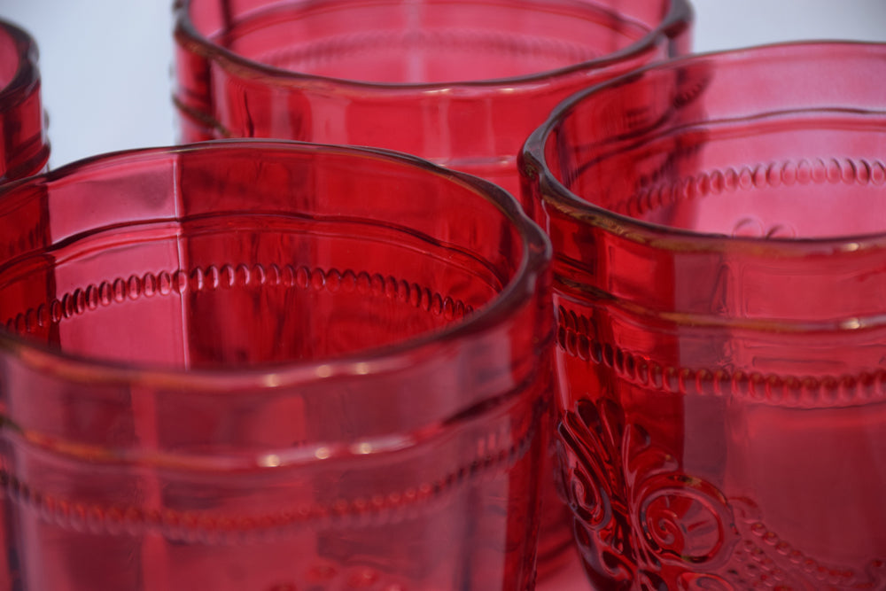 Red Textured Drinking Glasses My Store