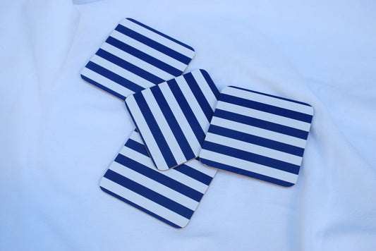 Blue and White Stripe Coasters My Store