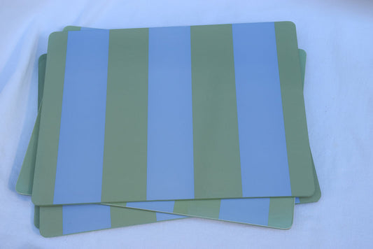 Blue and Sage Striped Place Mats My Store
