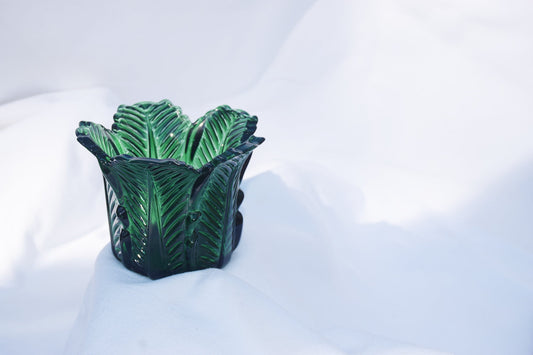 Forest Green Leaf Tea Light Holder My Store