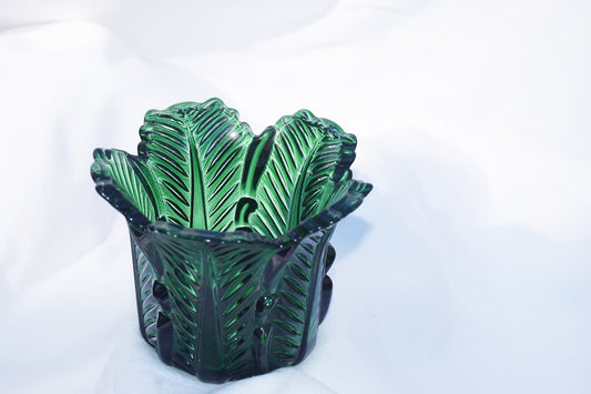 Forest Green Leaf Tea Light Holder My Store